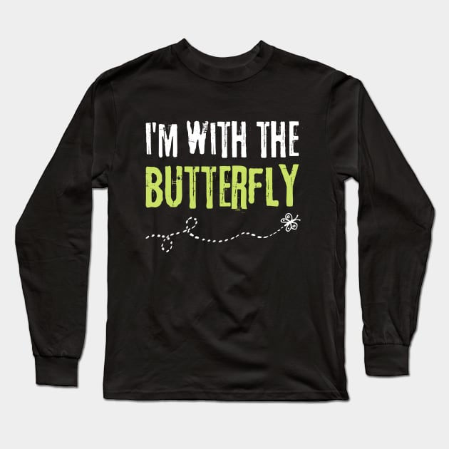 I'm With The Butterfly Halloween Matching Couple Long Sleeve T-Shirt by Teewyld